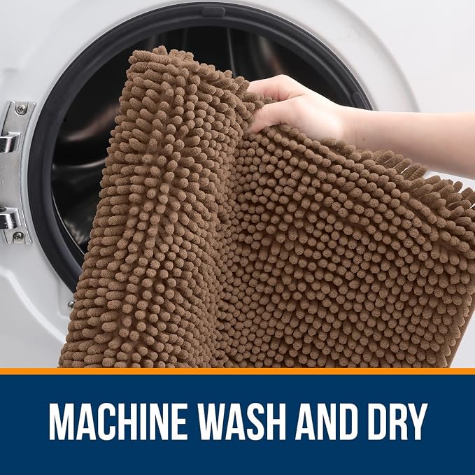 OLANLY Bathroom Runner Rugs 47x20, Extra Soft Absorbent Chenille Bath Rugs - Image 5