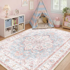 CAPALOCA Machine Washable Rugs Nursery Rug 5x7 Cute Girl Non Slip Low Pile by CAPALOCA