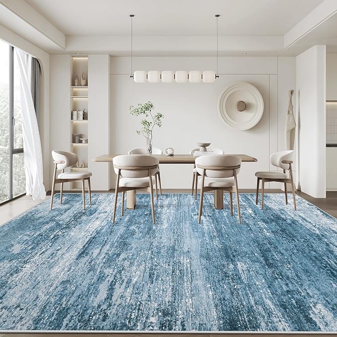 Washable Rug 9x12 Area Rugs for Living Room: Large Neutral Soft Rug Abstract - Image 7