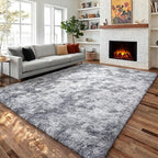 PAGISOFE Abstract Shaggy Machine Washable Area Rug 4' x 6' Plush Soft Fluffy - Image 3