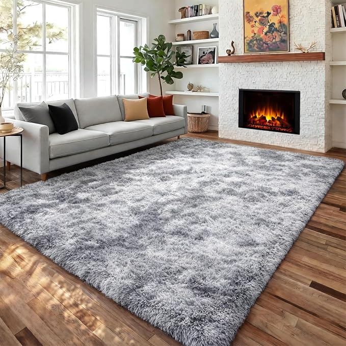 PAGISOFE Abstract Shaggy Machine Washable Area Rug 4' x 6' Plush Soft Fluffy - Image 3