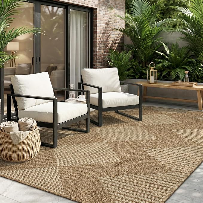 MontVoo-Outdoor Rug Carpet Patio Rug 6x9 ft Polypropylene Indoor Outdoor Rugs - Image 8