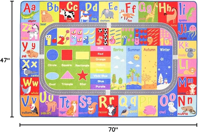 HOMORE Kids Educational Rug, Kids Collection Area Rug - Image 2