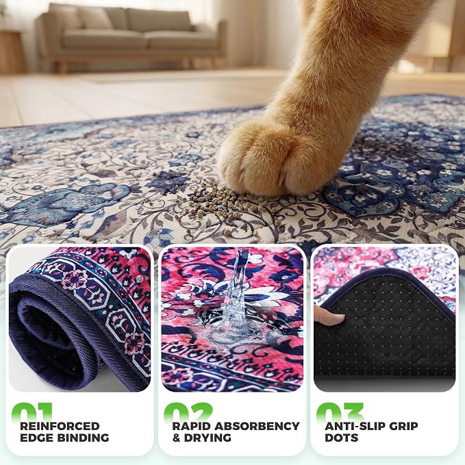 Hompet Cat Litter Mat 2 Pack, 54x54 Large Machine Washable Trapping Mats - Image 5