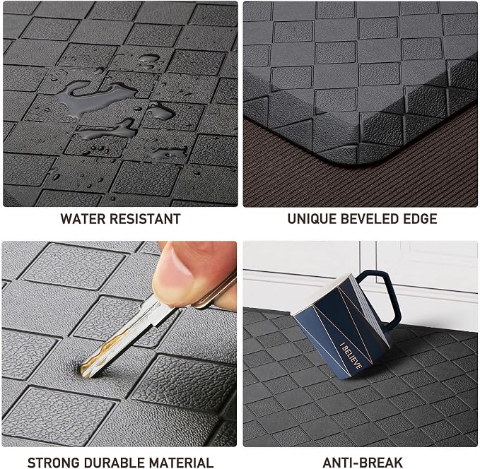 HappyTrends Kitchen Mat Cushioned Anti-Fatigue Floor Mat, Thick Waterproof - Image 4