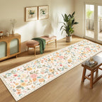 RELEANY Floral 2x8 Area Rugs Washable Print Boho Cute Carpet Non Slip Flower - Image 2
