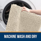OLANLY Bathroom Rugs 35x24, Extra Soft Absorbent Chenille Bath Rugs, Rubber - Image 5