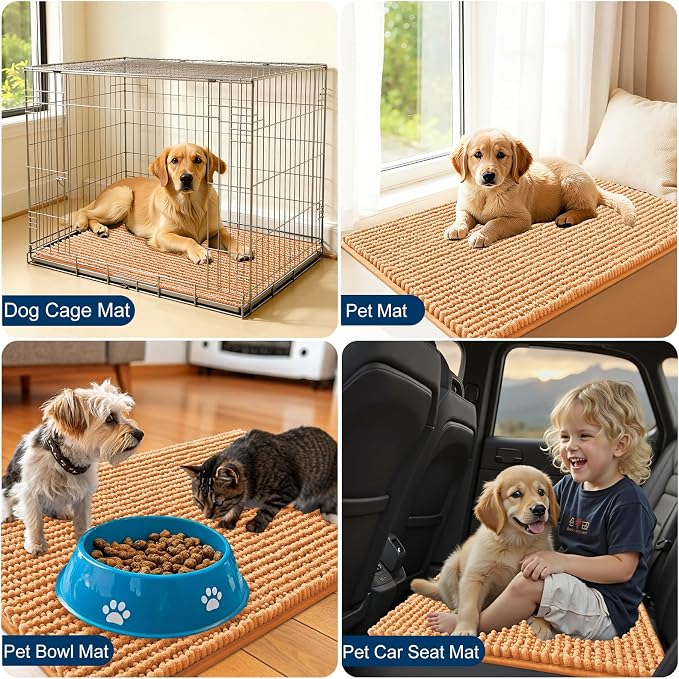 OLANLY Dog Door Mat for Muddy Paws 24x16, Ultra Absorbent Chenille Mud Doormat - Image 7