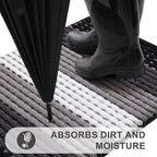 Kitinjoy Indoor Outdoor Door Mat, 59x20 Non-Slip Absorbent Dirt Trapper - Image 2