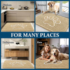 OLANLY Dog Door Mat for Muddy Paws 59x35, Paw Print Design, Absorbs Moisture - Image 8