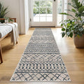KUTA Boho Kitchen Rug 2x5 Light Brown Black Moroccan Washable Runner Rug by KUTA