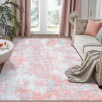Pink Rug Carpet 5x7 Area Rugs for Bedroom Girls: Washable Modern Rug for Living by Aelenmu