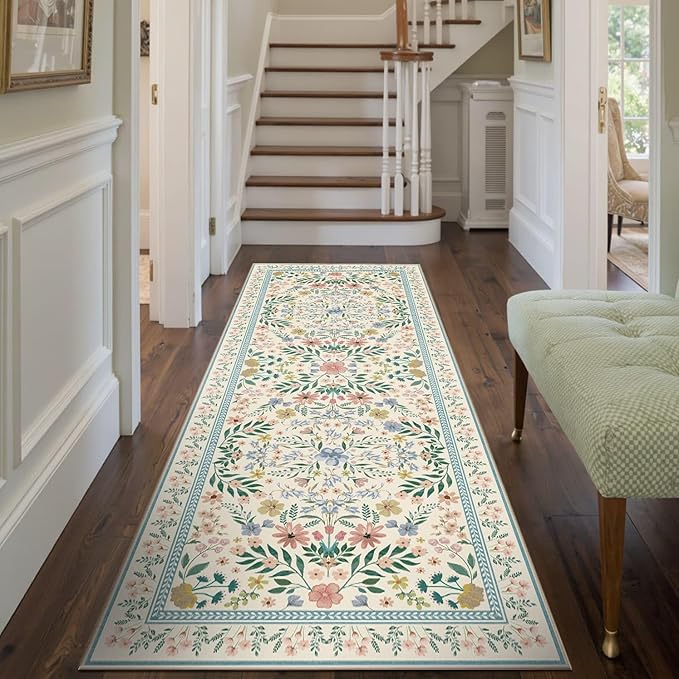Rugxara Floral Rug for Living Room Bedroom(Green 2x5 by Rugxara