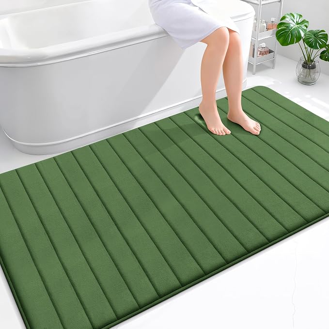 OLANLY Memory Foam Bath Mat 70x46, Super Soft Absorbent Bathroom Rugs, Quick Dry by OLANLY
