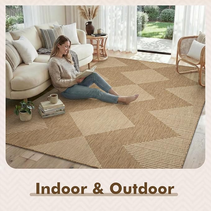 MontVoo-Outdoor Rug Carpet Patio Rug 6x9 ft Polypropylene Indoor Outdoor Rugs - Image 5