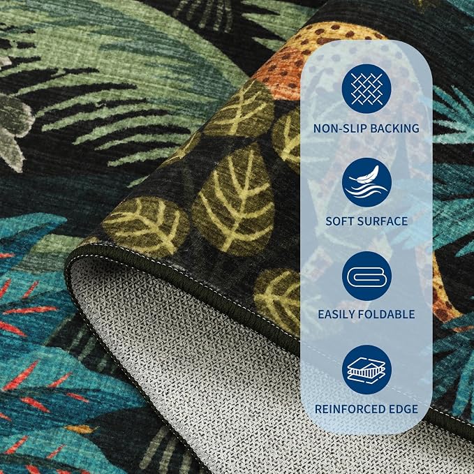 GarveeHome Area Rugs 8x10 for Living Room, Jungle Animal Large Washable Rug - Image 4