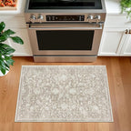 KILOCOCO Small Area Rug 2x3 Entryway Rugs Printed Vintage Floral Washable Rug - Image 2