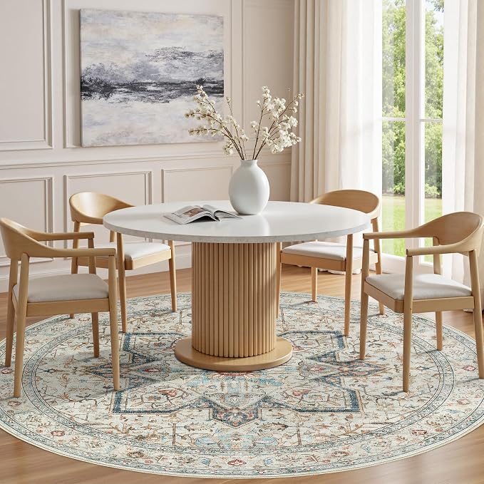 Tortania 8' Round Area Rug Living Room Rugs - Image 2