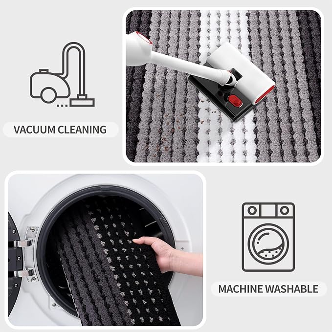 Kitinjoy Indoor Outdoor Door Mat, 59x20 Non-Slip Absorbent Dirt Trapper - Image 5