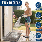 Smiry Front Door Mat Outside Entrance, Heavy Duty Sturdy Natural Rubber Doormat - Image 6
