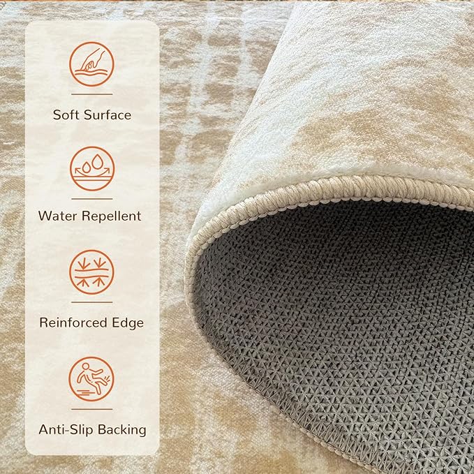 BESTSWEETIE Area Rug 6x9 Rug Machine Washable Non-Slip Low Pile Print Pattern - Image 4