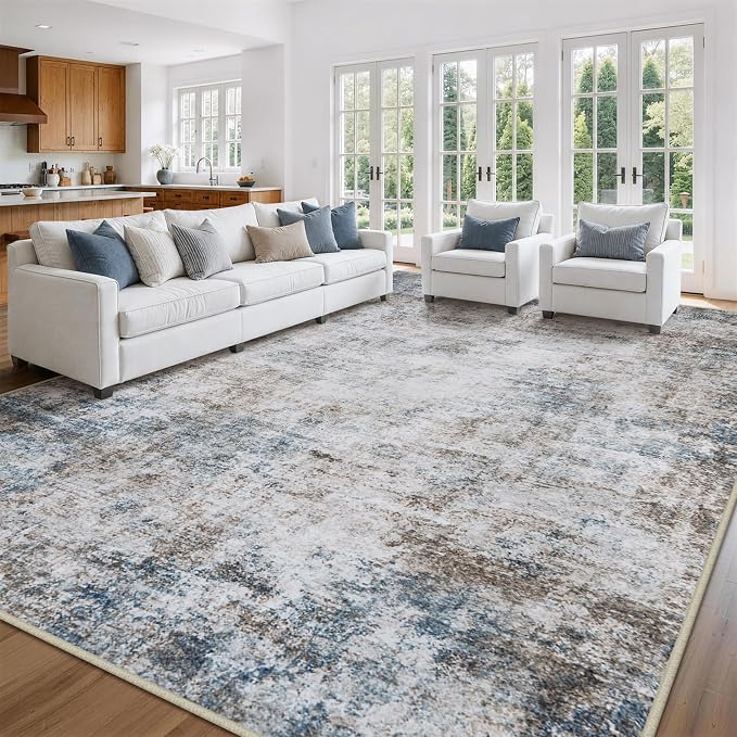 10x14 Area Rugs for Living Room Rug Washable: Abstract Large Rug Indoor Modern - Image 3