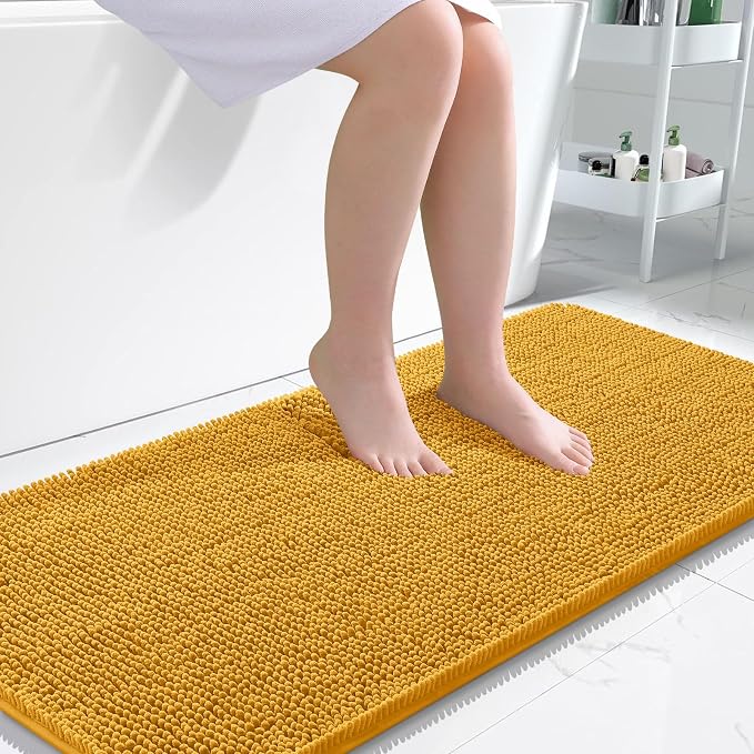 OLANLY Large Bathroom Rugs 50x30, Soft Absorbent Chenille Bath Rugs, Rubber by OLANLY