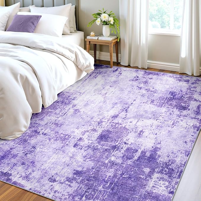 RELEANY Washable Area Rugs 4'x6' Non-Slip Modern Abstract Soft - Image 3