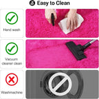 qulint Hot Pink Rugs for Bedroom Girls, 3x5 Area Rug Fluffy Shaggy Kids Rug - Image 4
