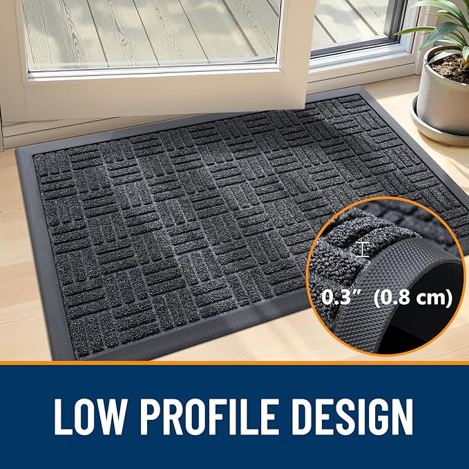 OLANLY Front Door Mat Outside Entrance 71x47, Heavy Duty Sturdy Natural Rubber - Image 4