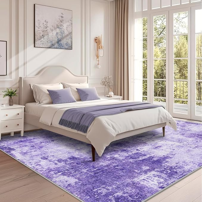 RELEANY Washable Area Rugs 8'x10' Non-Slip Modern Abstract Soft - Image 2