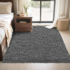 4x6 Area Rug for Living Room:Ultra Soft Fluffy Shag Dark Grey Rugs, Large Fuzzy - Image 4