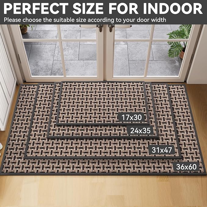 Indoor Door Mat Dirt 36x60 Resistant and Absorbent, Non-Slip Rubber Backing - Image 2