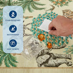 GarveeHome Jungle Round Washable Rugs 4ft Non-Slip Soft Round Rug - Image 7