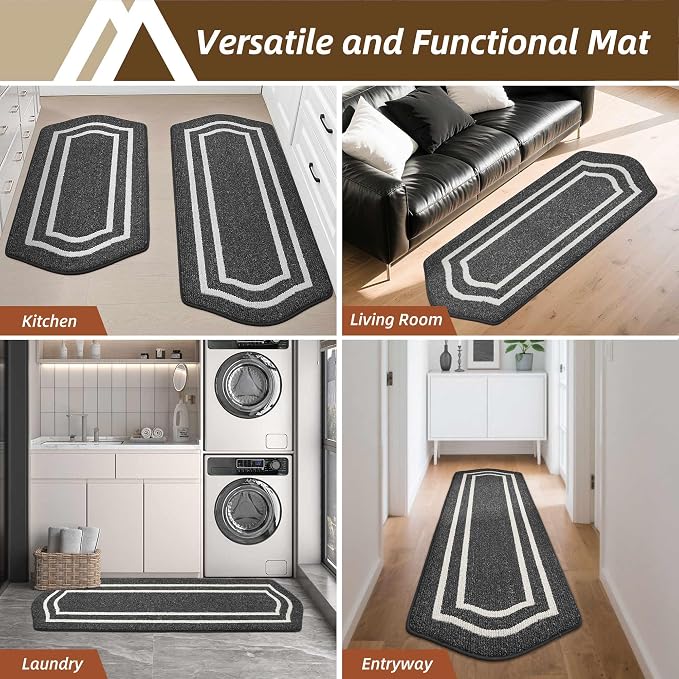 COSY HOMEER Kitchen Rugs and Mats Sets of 2PCS Non Slip Kitchen Mats - Image 5