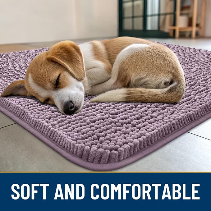 Smiry Dog Door Mat for Muddy Paws 30x20, Absorbent Dirt Trapper, Non-Slip - Image 2