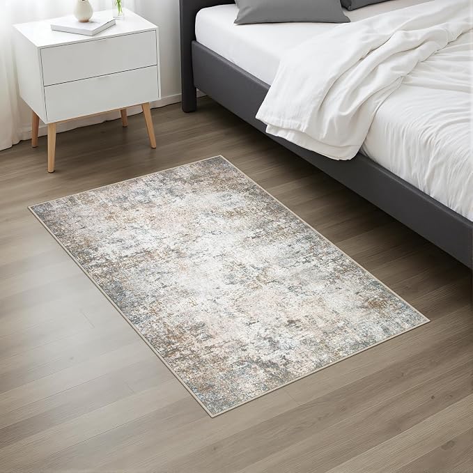 Washable Area Rug 2x3 Entryway Rug: Washable Modern Abstract Soft Thin Rug - Image 3