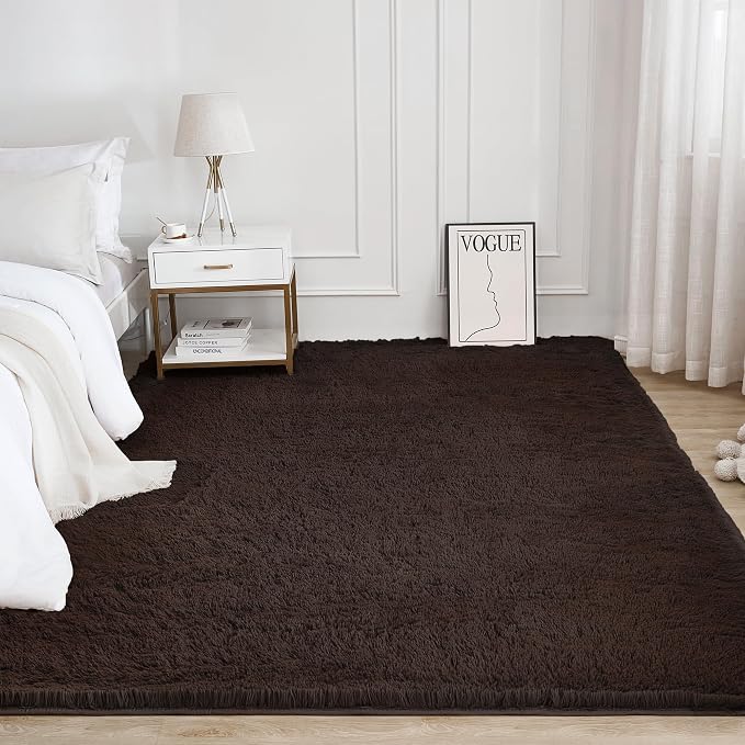 Litanika 4x6 Shag Area Rug for Living Room Bedroom, Non-Shedding Modern Indoor - Image 2