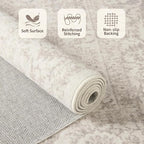 Rugxara 5X7 Washable Area Rug for Living Room, Vintage Neutral Large Boho Rugs - Image 4