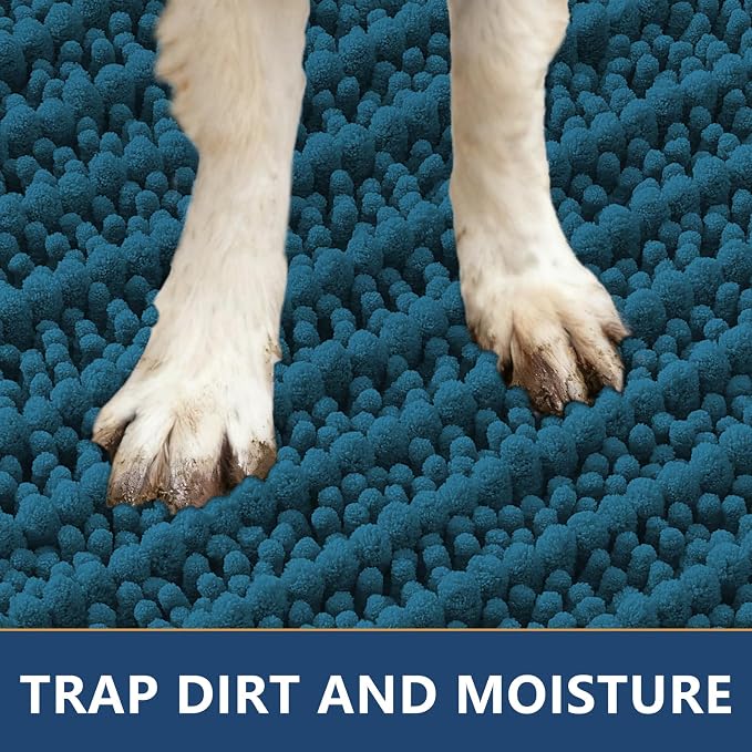 Smiry Dog Door Mat for Muddy Paws 40x32, Absorbent Dirt Trapper, Non-Slip - Image 4