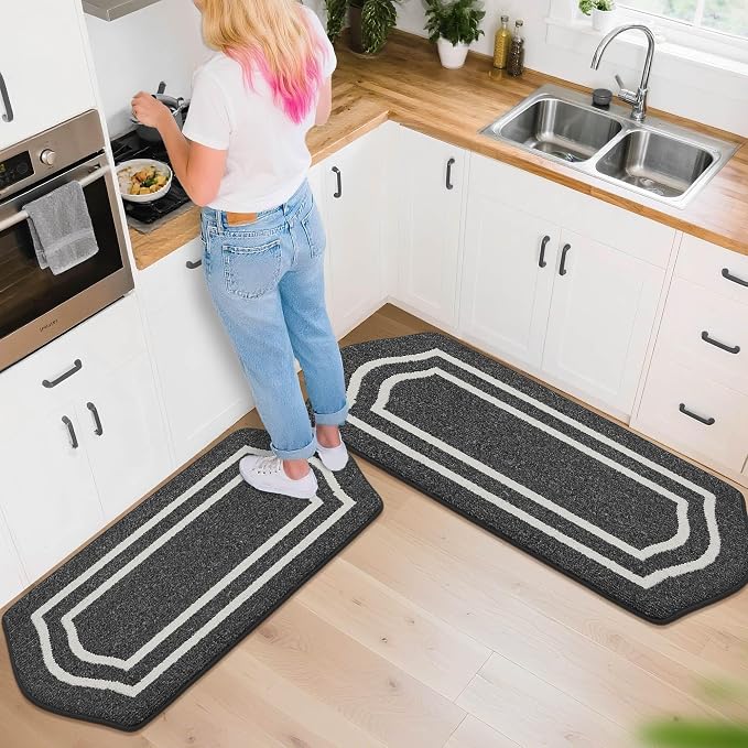 COSY HOMEER Kitchen Rugs and Mats Sets of 2PCS Non Slip Kitchen Mats - Image 8