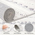 Nakagishi Area Rug Living Room Rugs: 5x7 Washable Boho Large Neutral Farmhouse - Image 3