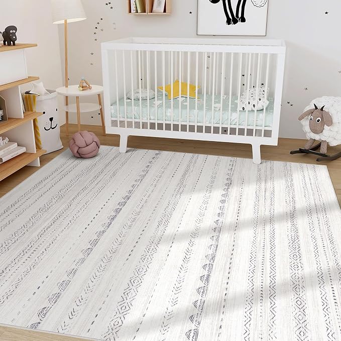Nakagishi 6x9 Area Rugs Living Room: Washable Boho Large Neutral Soft Farmhouse - Image 8