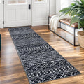 KUTA Moroccan Washable Kitchen Rug, 2x7 Non-Slip Vintage Black Boho Hallway by KUTA