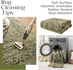 BILEEHOME Olive Green Boho Area Rug 5 x7 - Image 4