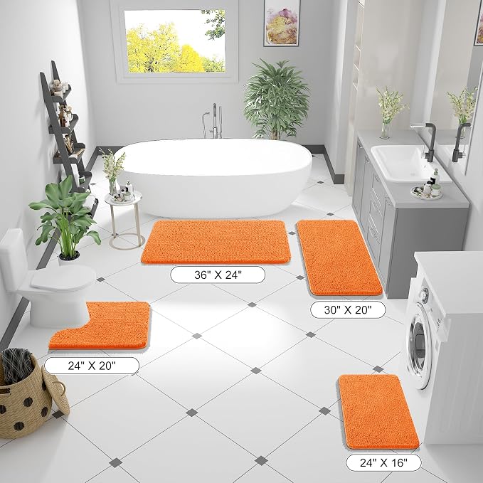 OLANLY Large Bathroom Rugs 50x30, Extra Soft Absorbent Chenille Bath Rugs - Image 2