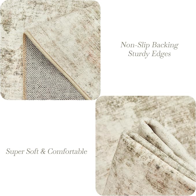 Soalmost 10x14 Area Rugs for Living Room, Non Slip Machine Washable Vintage - Image 6