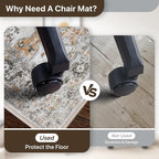 36"x60" Office Chair Mat for Hardwood Tile Floor, Under Desk Carpet Protector - Image 4