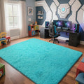yongyangjuxin Teal Blue Rug Fluffy Rug, 6x9 Teal Area Rugs by Yongyangjuxi