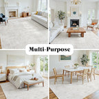 Area Rug 5x7 Living Room Rug Washable: No-Slip Abstract Soft Thin Large Light - Image 7
